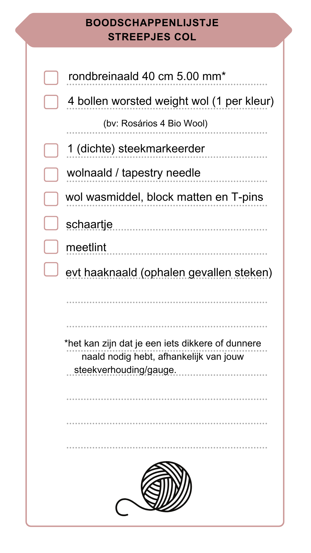 Boodschappenlijstje Streepjes Col Boodschappenlijstje Streepjes Col